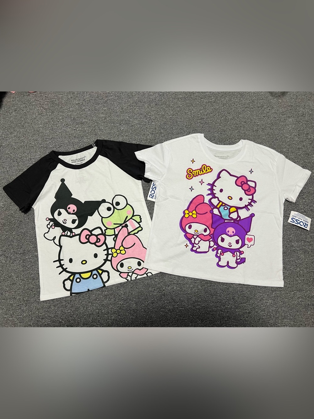 Sanrio Hello Kitty Melody Kuromi Girl’s Crop Graphic Tees Bundle